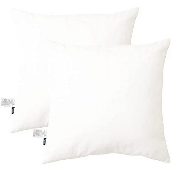 "Weaves & Knits Knits 18"" x 18" Decorative Soft Pillow Inserts for Couch and Bed (Pack of 2, White)"