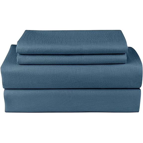 Weaves & Knits Full Size Bed Sheets - Microfiber Deep Pocket Bedding Sheets & Pillowcase Sets - Electric Blue