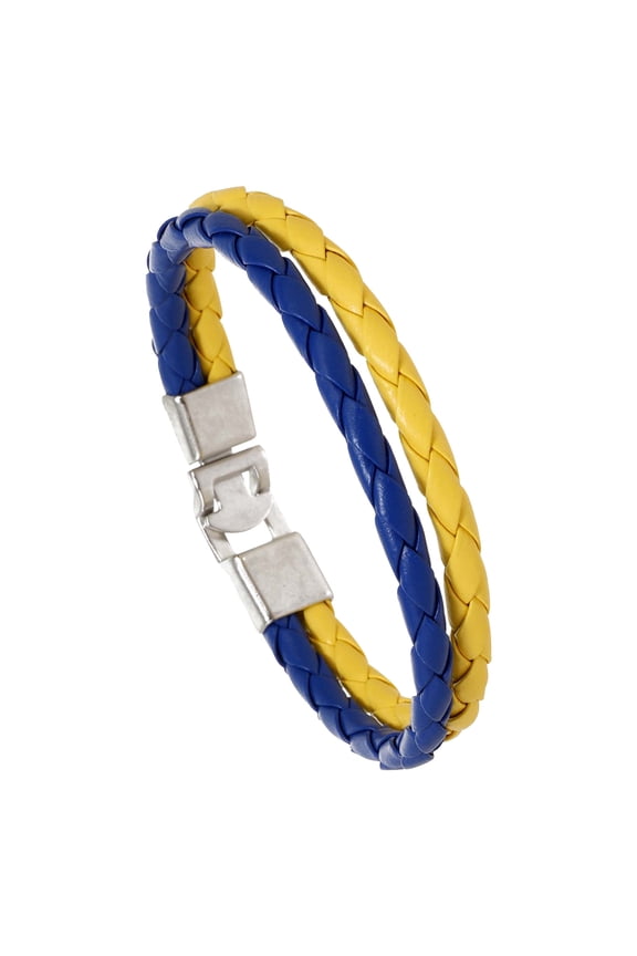 Weaving Flag Color Leather Bracelet Flag Coloring Woven Leather Bracelet Jewelry For Adults Mens Women
