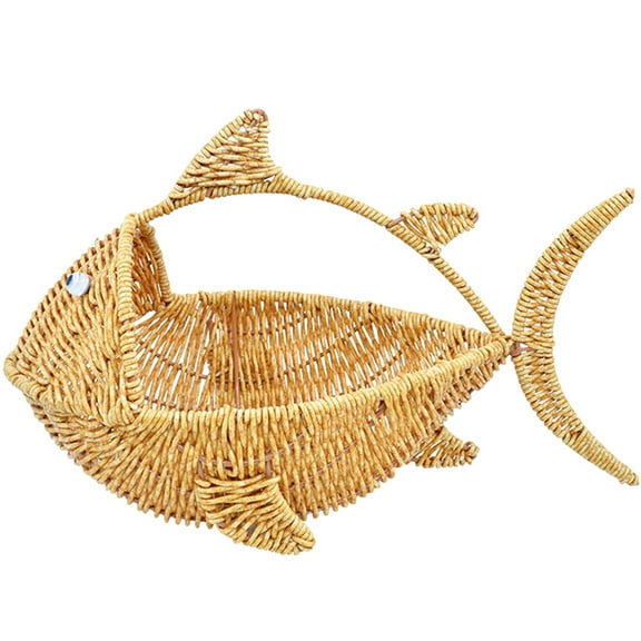 Imitation Rattan Weaving Fish Storage Basket Creative Fruit Storage Basket