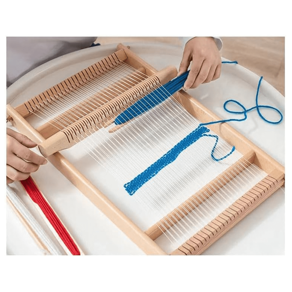 Weaving- Kit, 15.6 Inch H X 9.85 Inch W Wooden Tapestry Looms, DIY Hand-Knitting Weaving Machine