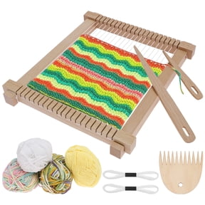Weaving Loom Kit, 9" x 11" DIY Hand-Knitting Loom Kit, Wooden Multi-Craft Weaving Loom Tapestry Loom Large Frame for Adult and Beginners Handcraft Loom,Gift for Birthday Christmas