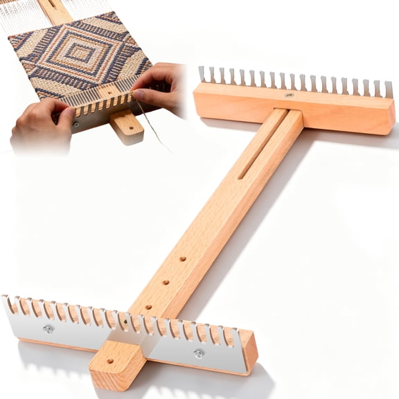 Weaving Loom Kit Wooden Tapestry Weaving Tool Kit Weaving DIY Hand Knitting Weave Frame for Beginner Handcraft Present,13.39*6.69in