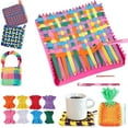 thumbnail image 1 of Weaving Loom Kits, 8 Colors Elastic DIY Loops Weaving Crafts Kit for Girls age 6-12,7" pot holder Loom Knitting Kits and gifts for kids and Beginner, 1 of 6