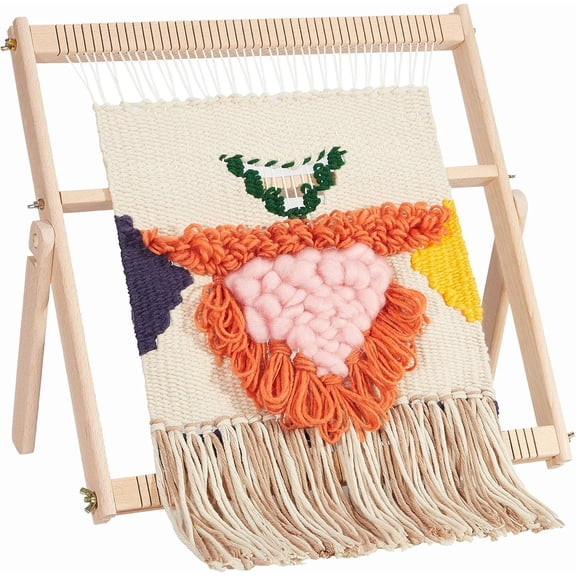 Weaving Loom for , 16.5" L x 15.7" W Wooden Loom Kit