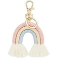 thumbnail image 1 of Weaving Rainbow Keychain Macrame Rainbow Tassel Charm Boho Rainbow Tassel Keychains, 1 of 9