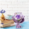 thumbnail image 1 of Weaving Roses Knitted Floral Bouquet Mini Weave Artificial Flower Bouquet Crochet Flowers Knitted Flowers Artificial Flowers Mother's Day Gifts Crochet Roses Purple 6.7 Inch (1Pcs), 1 of 6