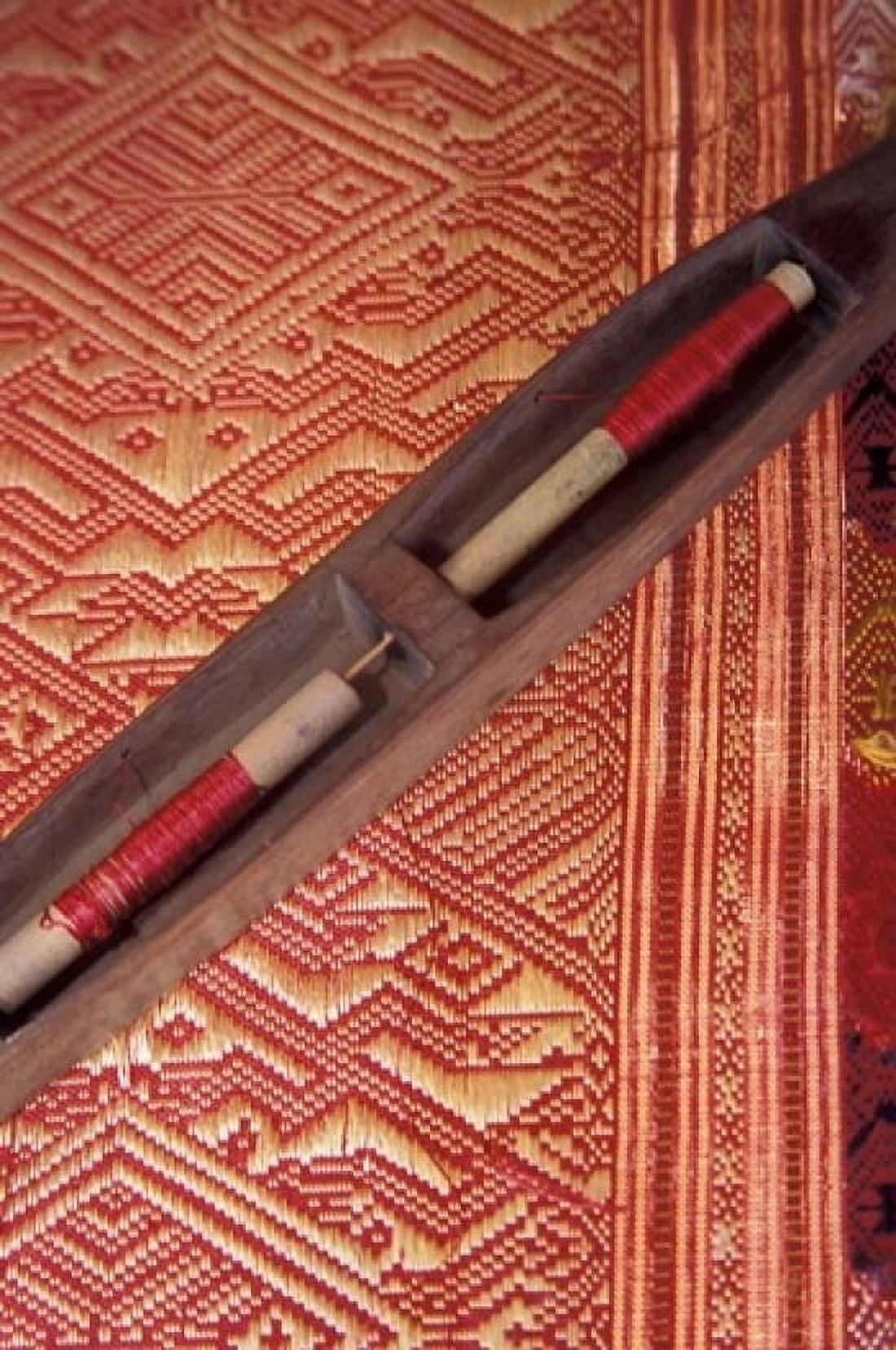 Weaving Shuttle with Colorful Fabric Luang Prabang Laos Canvas Art - Keren Su DanitaDelimont (24 x 36)