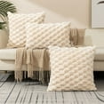 thumbnail image 1 of Weaving Snowflake Velvet Pillow Cover 45x45cm Soft Quilted Lumbar Support Hidden Zipper Office Sofa Bedside Cushion Durable Comfortable Decorative Case for Home or Holiday Decor, 1 of 5