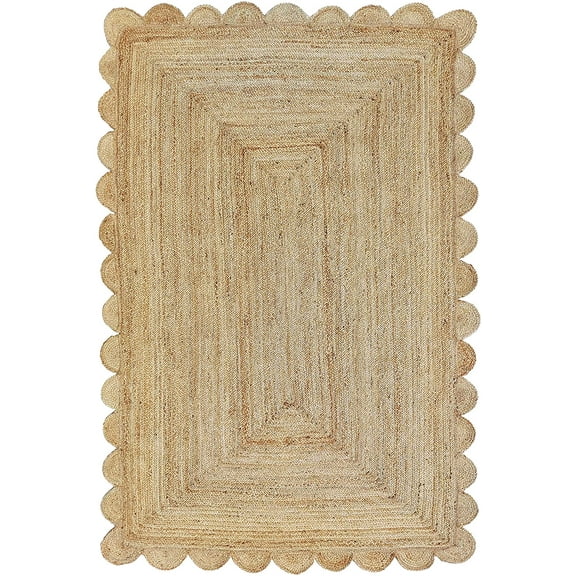 Weaving Village Scalloped Natural Jute Area Rug, 2'x3', Natural