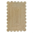 thumbnail image 1 of Weaving Village Scalloped Natural Jute Area Rug, Off White Color Trim, Size 2'6"x10', 1 of 1