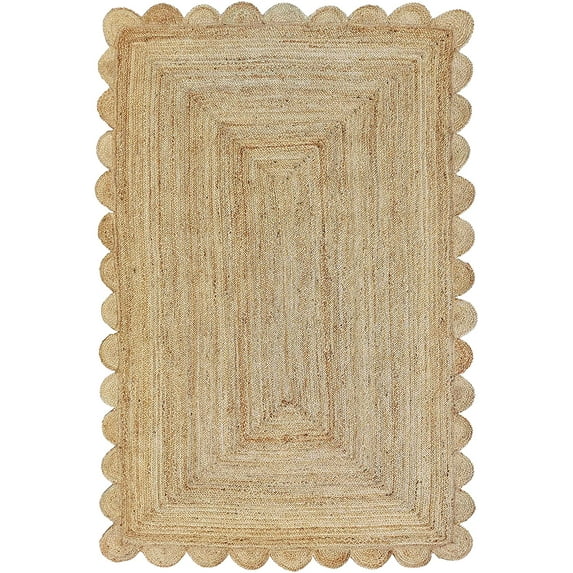 Weaving Village Scalloped Natural Jute Area Rug