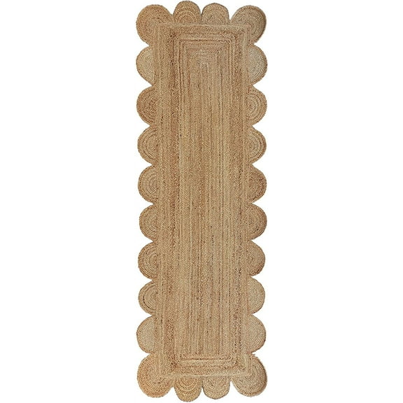 Weaving Village Scalloped Natural Jute Area Rug