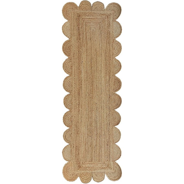 Weaving Village Scalloped Natural Jute Area Rug