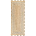 thumbnail image 1 of Weaving Village Wave Scalloped Natural Jute Rug Boho Jute Rug Entryway Runner Rug Farmhouse Scallop Rug, Gray (2'6"x8'), 1 of 5