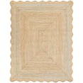 thumbnail image 1 of Weaving Village Wave Scalloped Natural Jute Rug Boho Jute Rug Entryway Runner Rug Farmhouse Scallop Rug, Gray (2'x3'), 1 of 5