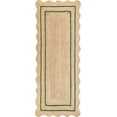 thumbnail image 1 of Weaving Village Wave Scalloped Natural Jute Rug Boho Jute Rug Entryway Runner Rug Farmhouse Scallop Rug, Green (2'6"x18'), 1 of 5