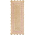 thumbnail image 1 of Weaving Village Wave Scalloped Natural Jute Rug Boho Jute Rug Entryway Runner Rug Farmhouse Scallop Rug, Light Pink (2'x6'), 1 of 5