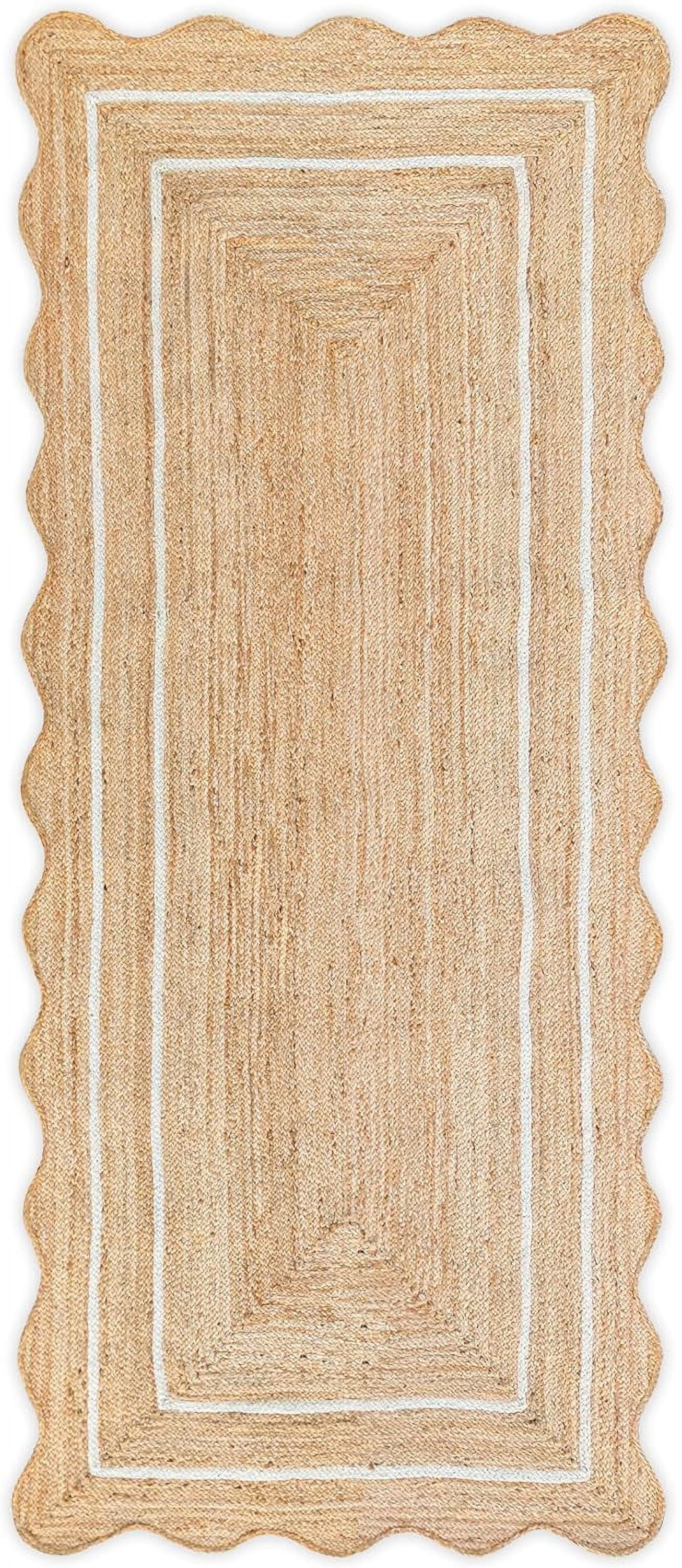 Weaving Village Wave Scalloped Natural Jute Rug Boho Jute Rug Entryway ...