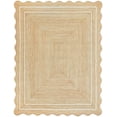 thumbnail image 1 of Weaving Village Wave Scalloped Natural Jute Rug Boho Jute Rug Entryway Runner Rug Farmhouse Scallop Rug, Off White (9'x12'), 1 of 5