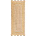 thumbnail image 1 of Weaving Village Wave Scalloped Natural Jute Rug Boho Jute Rug Entryway Runner Rug Farmhouse Scallop Rug, Yellow (2'x8'), 1 of 5