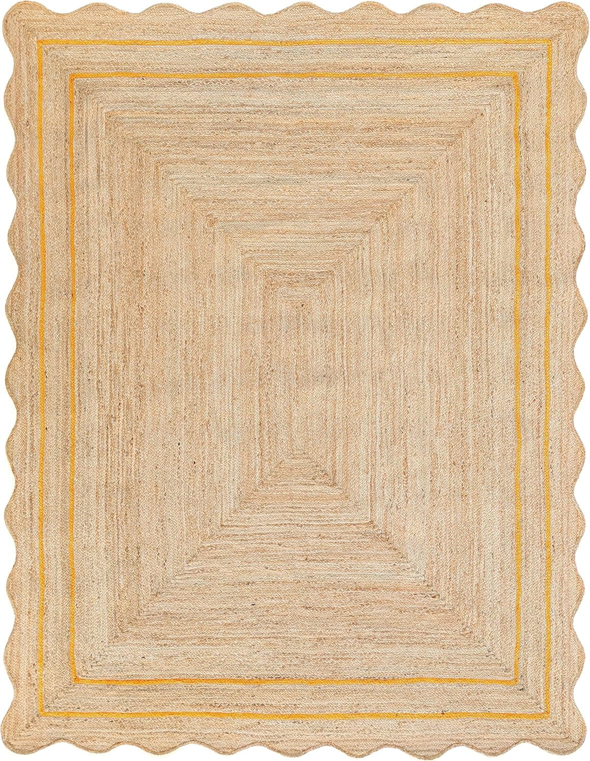 Weaving Village Wave Scalloped Natural Jute Rug Boho Jute Rug Entryway ...