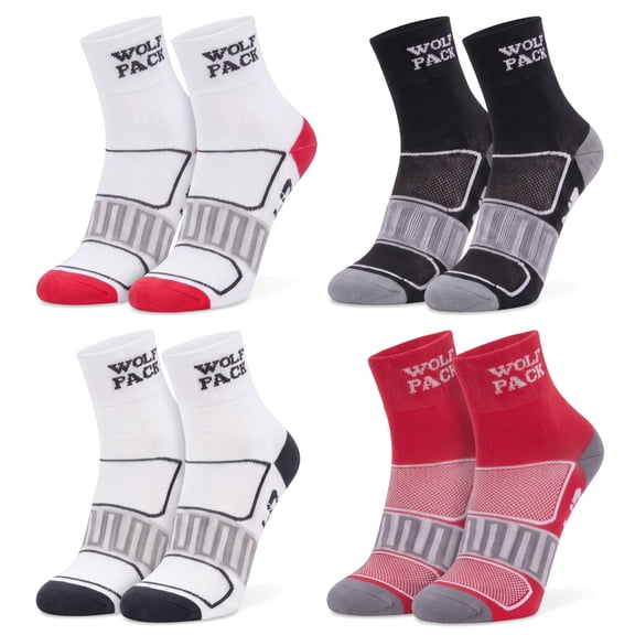 Weavra Compression Cycling Socks for Men Women Breathable Quick Dry Bike Socks Sweat Wicking Anti Friction Size 10-13 4 Pair