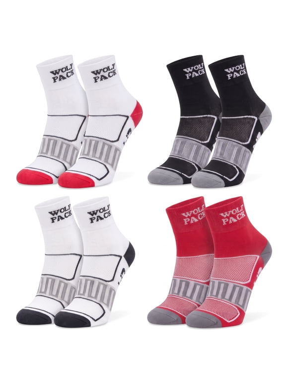 Compression Cycling Socks for Men Women Breathable Quick Dry Bike Socks Sweat Wicking Anti Friction Size 10-13 4 Pair