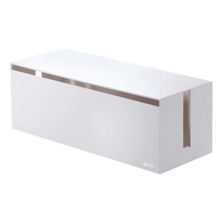 Yamazaki Home Web Cable Box WH, Resin Cord Organizer, Holds Power