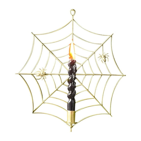 Web Candles Holders,Spiderweb Taper Candle Holder Sconce,Spiderweb Taper Wall Mounted Candle Holder For Halloween Festival Decorations