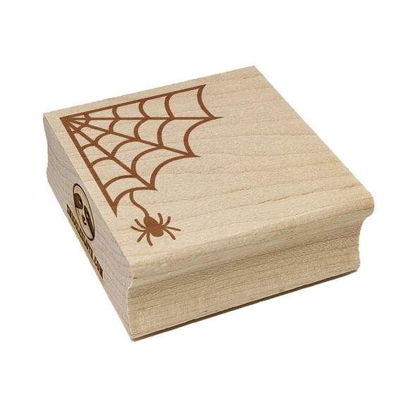 Web Corner With Spider Halloween Square Rubber Stamp Stamping Scrapbooking Crafting - Small 1.25in