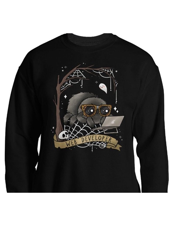 Web Developer Jumping Spider Halloween Cute Goth Nerd Sweatshirt