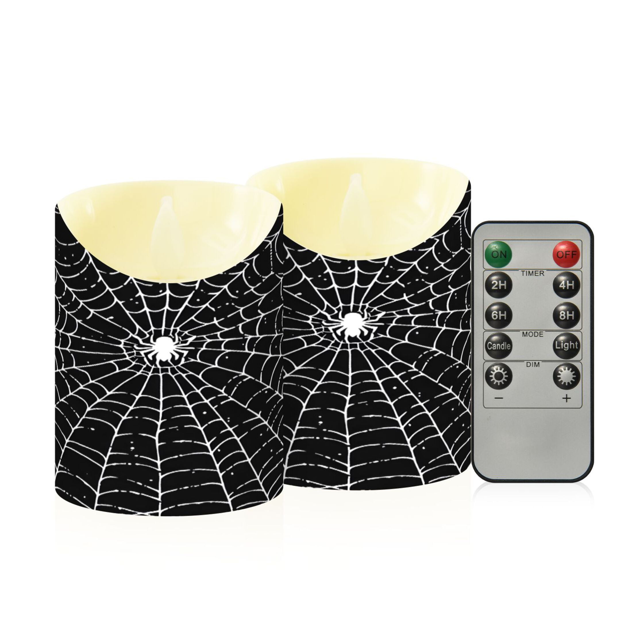 Web Flameless Candles 2 PCS with Remote Realistic Moving Flame LED Tapered Pillar Set for Home Decor