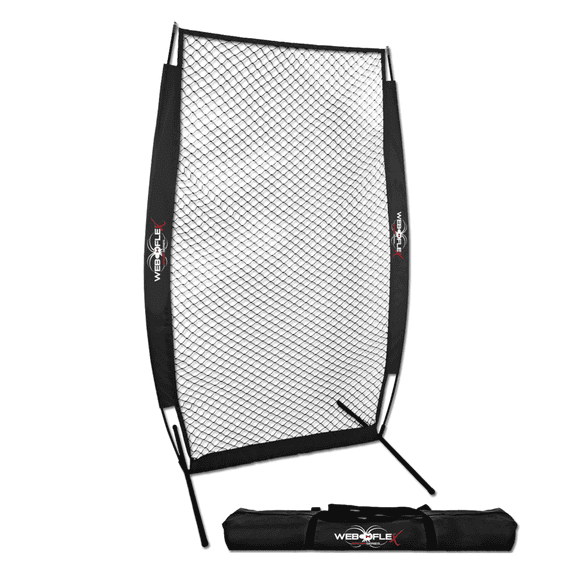 Web Flex Spider Series 4 ft x 7 ft Baseball I-Screen – Pitcher Protective Safety Screen & Net