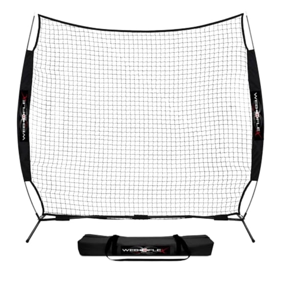 Web Flex Spider Series 7' x 7' Field Screen for Baseball & Softball, Lightweight Portable Batting Practice Net