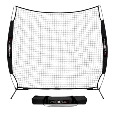 Web Flex Spider Series 7' x 7' Field Screen for Baseball & Softball, Lightweight Portable Batting Practice Net
