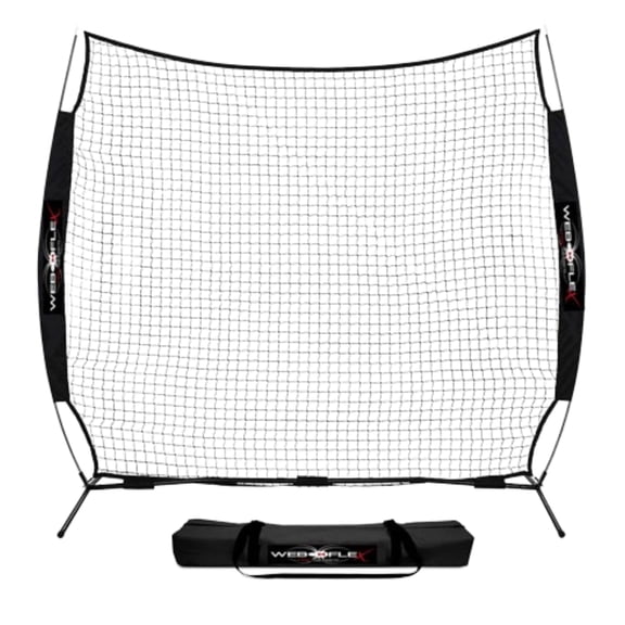 Web Flex 7 ft x 7 ft Baseball & Softball Portable Sock Net Screen – Batting & Pitching Training Aid