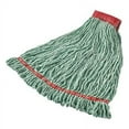 thumbnail image 1 of Web Foot Shrinkless Looped-End Wet Mop Head, Cotton/Synthetic, Large, Green, 5" Red Headband, 1 of 2