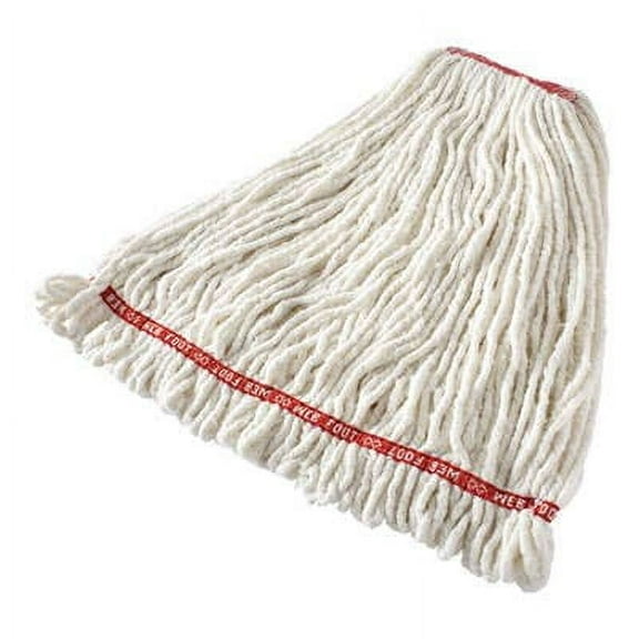 Web Foot Cotton/Synthetic 1 in. Headband Shrinkless Looped-End Wet Mop Head - Large, White