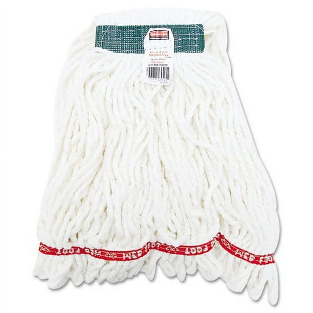 Web Foot Shrinkless Looped-End Wet Mop Head, Cotton/Synthetic, Medium, White, 6/Carton Web Foot Shrinkless Looped-End Wet Mop Head, Cotton/Synthetic, Medium, White, 6/Carton