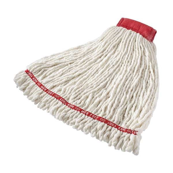 Large White Antimicrobial Cotton Blend Wet Mop Head