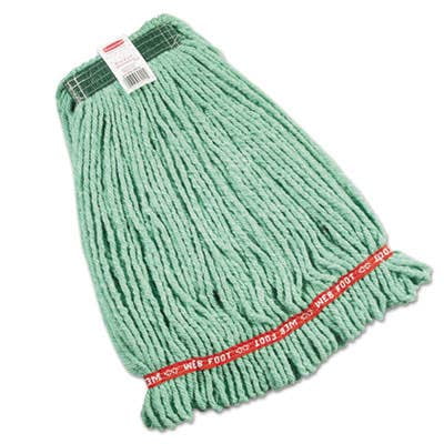 Medium Green Cotton Synthetic Wet Mop Head with Antimicrobial Protection