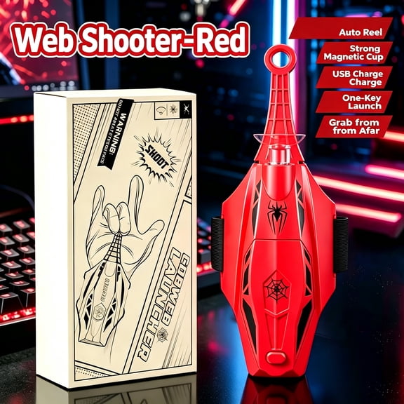 Web Launcher Spider String Shooter Toy, Web Shooters, Spider Silk Launcher Cool Gadgets Real Silk Hero Role-Play Fun Stuff Toys Great for Men and K'ids Cosplay Bracers Accessories - Electric Reel-in