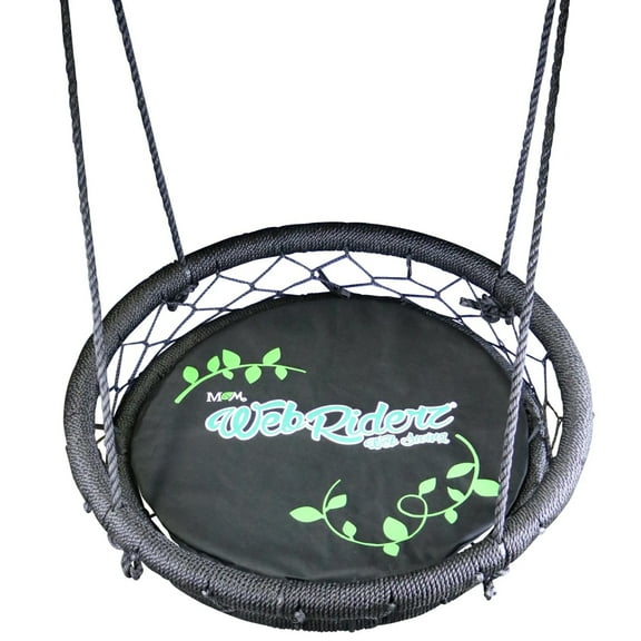 Web Riderz Outdoor Backyard 600-Pound Capacity Nylon Rope Basket Hammock Swing