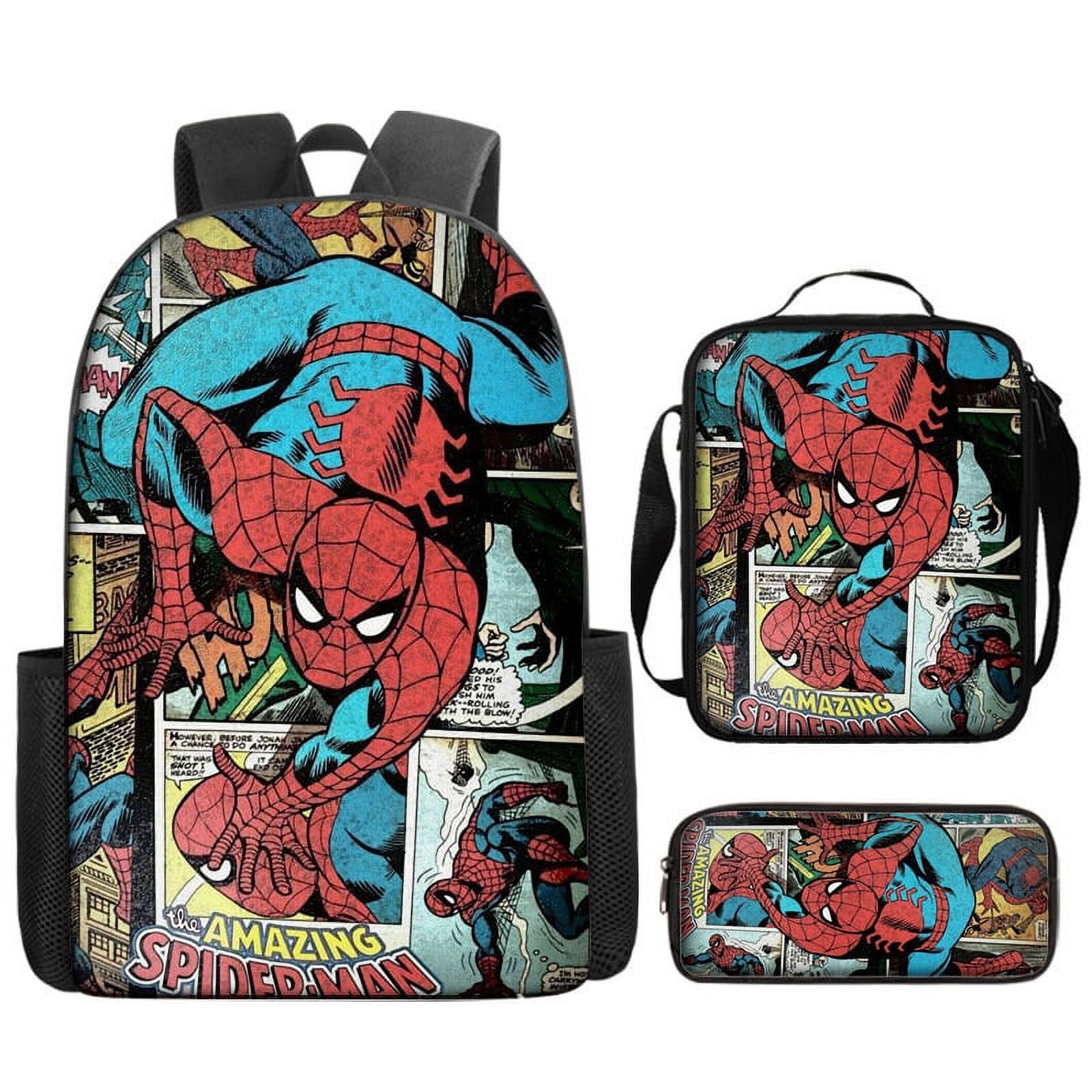 Web Shooter Backpack with Lunch Box and Pencil Case-Compartment Travel ...