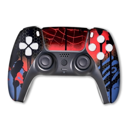Web Slinger Custom PS-5 Controller Wireless compatible with Play-Station 5 Console by BCB Controllers | Proudly Customized in USA with Permanent HYDRODIP Printing(NOT JUST A SKIN)(MODDED)