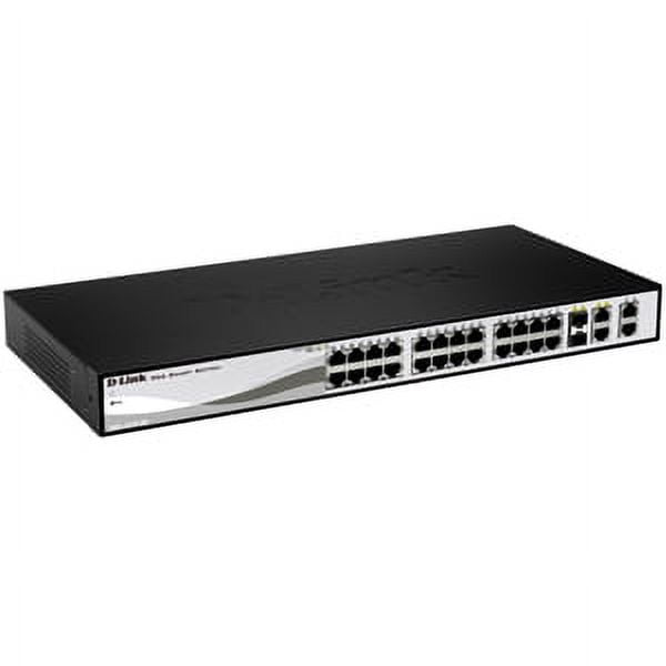 D-Link DES 1210 - Switch - managed - 24 x 10/100 + 2 x combo Gigabit SFP + 2 x 10/100/1000 - desktop