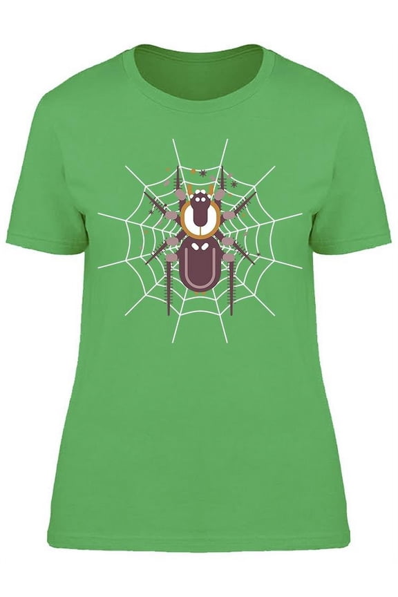 Web With Spider On Center T-Shirt Women -Image by Shutterstock, Female 3X-Large