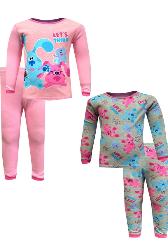 Girls Blue's Clues Let's Think Cotton Toddler 4 Piece Pajamas (3T)