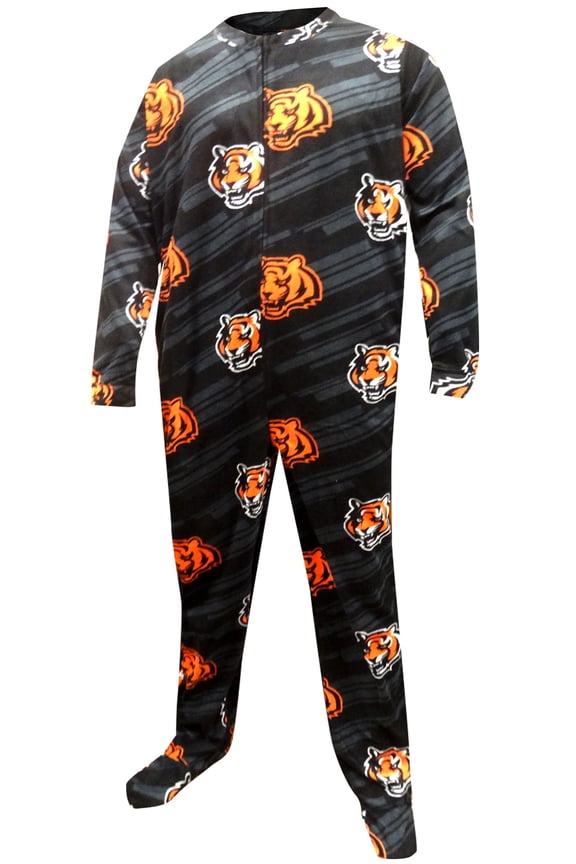 Mens Cincinnati Football Striped One Piece Footie Pajama (Small)